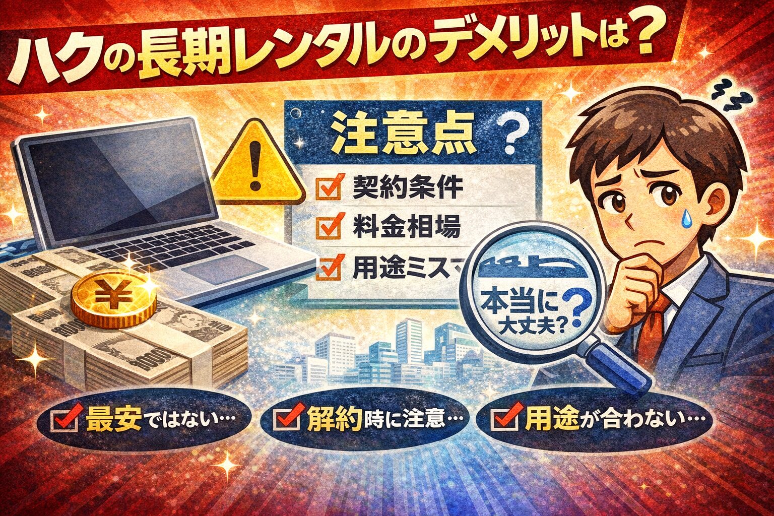 ハク パソコンレンタル デメリット