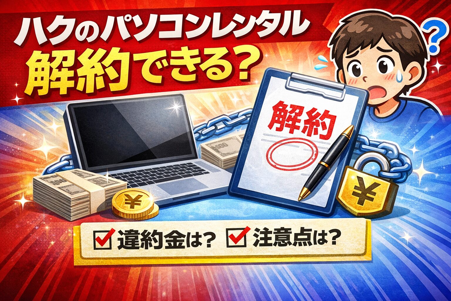 ハクパソコンレンタル解約方法